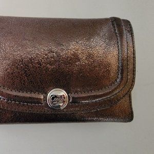 Vintage Coach Wallet - Metallic Glitter Bronze Color (RARE FIND!)